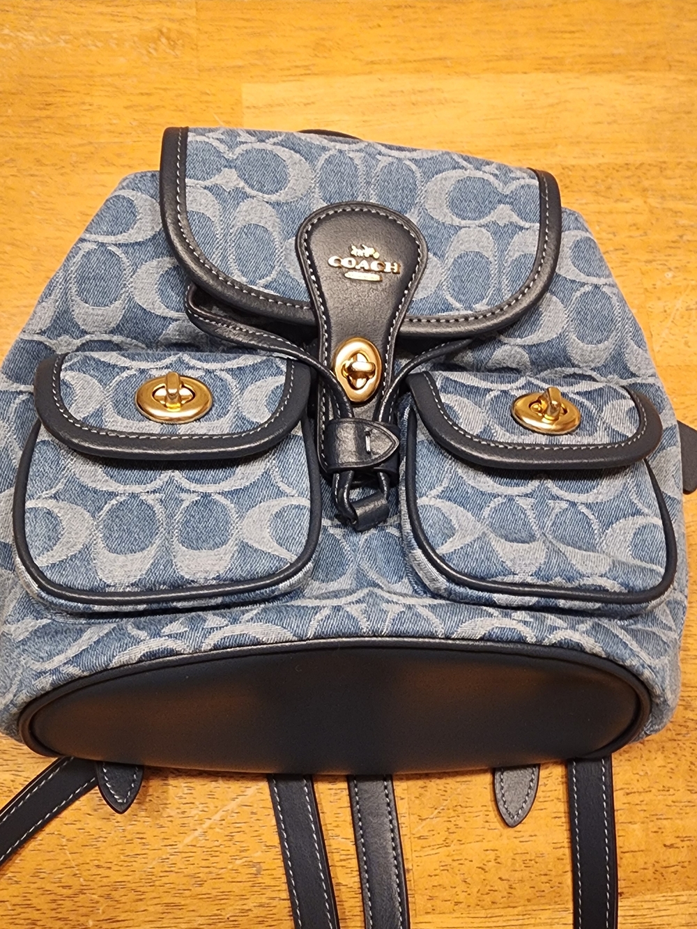 Coach Hadley Backpack in Signature Denim NWT - Picture 5 of 11
